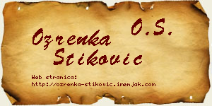 Ozrenka Stiković vizit kartica